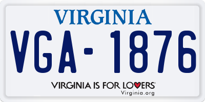 VA license plate VGA1876