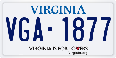 VA license plate VGA1877