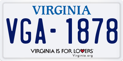 VA license plate VGA1878
