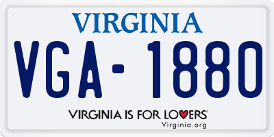 VA license plate VGA1880