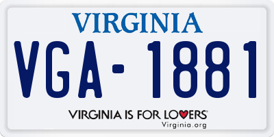 VA license plate VGA1881