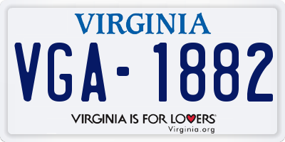 VA license plate VGA1882