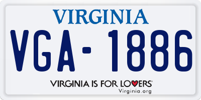 VA license plate VGA1886