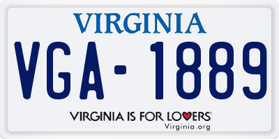 VA license plate VGA1889