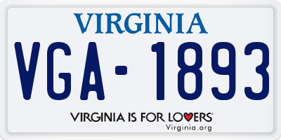 VA license plate VGA1893