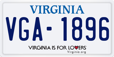 VA license plate VGA1896