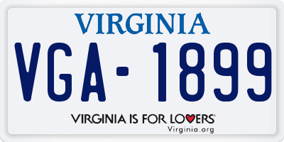 VA license plate VGA1899