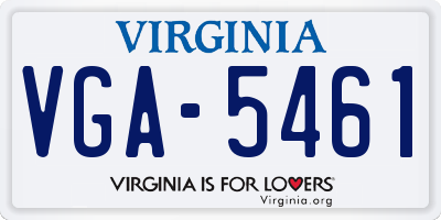 VA license plate VGA5461