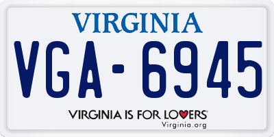 VA license plate VGA6945