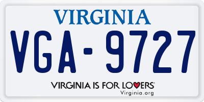 VA license plate VGA9727