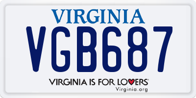 VA license plate VGB687