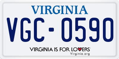VA license plate VGC0590
