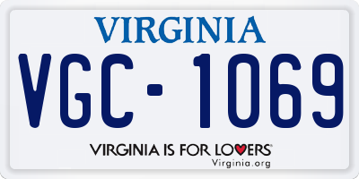VA license plate VGC1069