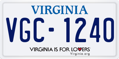 VA license plate VGC1240