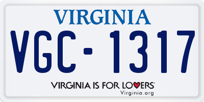 VA license plate VGC1317