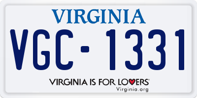 VA license plate VGC1331