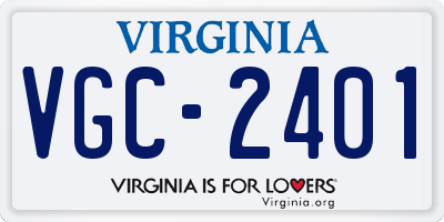VA license plate VGC2401