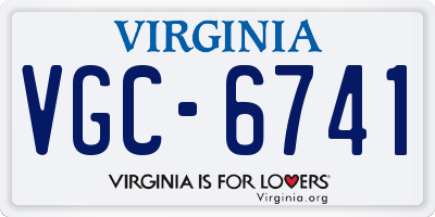VA license plate VGC6741
