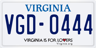 VA license plate VGD0444