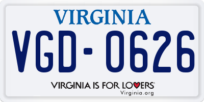 VA license plate VGD0626