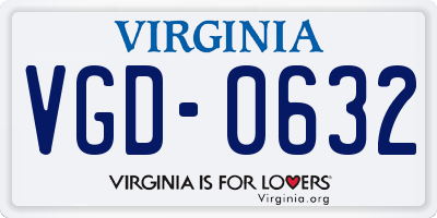 VA license plate VGD0632