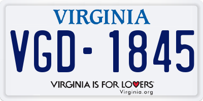 VA license plate VGD1845