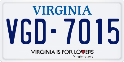 VA license plate VGD7015