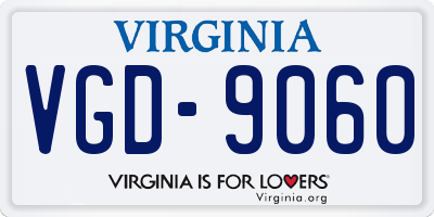 VA license plate VGD9060