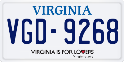 VA license plate VGD9268