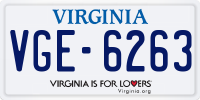 VA license plate VGE6263
