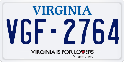 VA license plate VGF2764