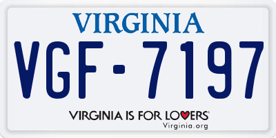 VA license plate VGF7197