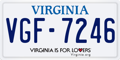 VA license plate VGF7246