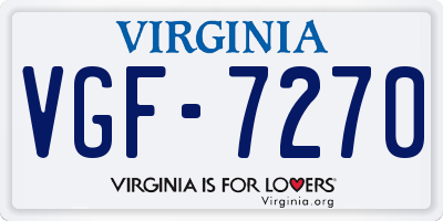 VA license plate VGF7270
