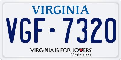 VA license plate VGF7320