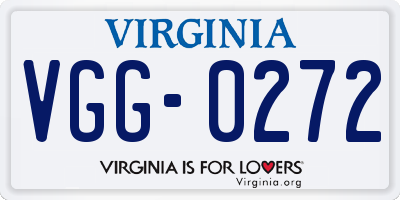 VA license plate VGG0272