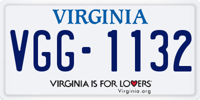 VA license plate VGG1132