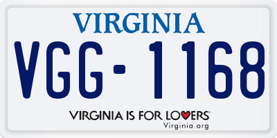VA license plate VGG1168
