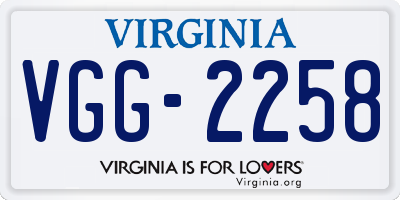 VA license plate VGG2258