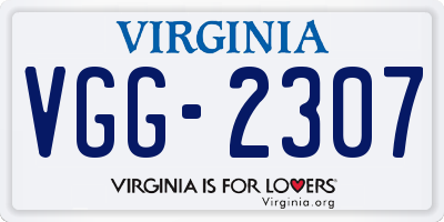 VA license plate VGG2307