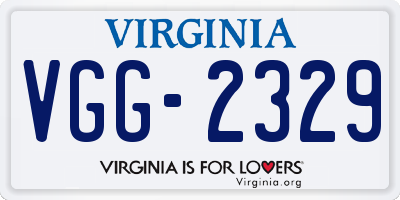 VA license plate VGG2329