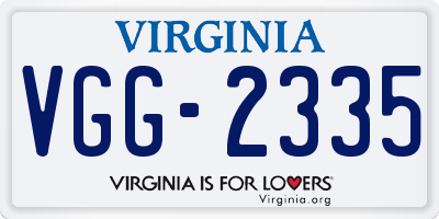 VA license plate VGG2335