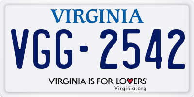 VA license plate VGG2542