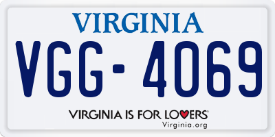 VA license plate VGG4069