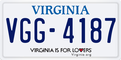 VA license plate VGG4187