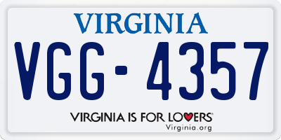 VA license plate VGG4357