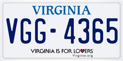 VA license plate VGG4365