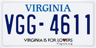 VA license plate VGG4611