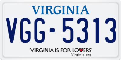 VA license plate VGG5313
