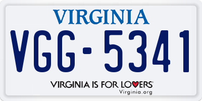 VA license plate VGG5341